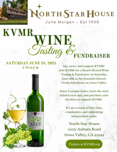2025 KVMR Wine Tasting and Fundraiser poster