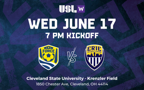 USL W: Cleveland Force SC vs Erie Sports Center (6/17/26) poster