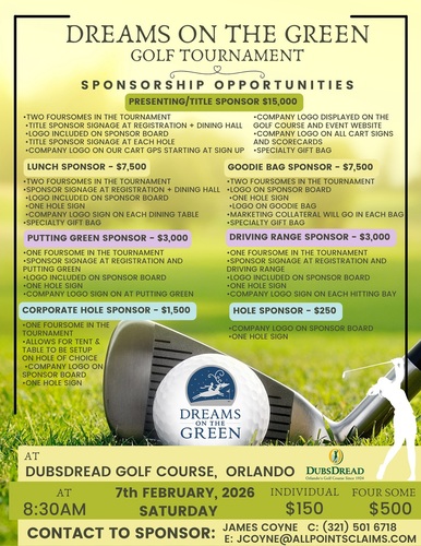 Dreams on the Green Golf Tournament poster