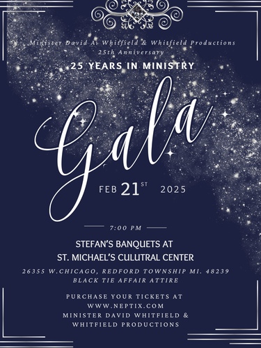 Minister David A. Whitfield  & Whitfield Productions 25th Anniversary Gala  poster