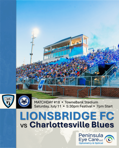 Lionsbridge FC vs Charlottesville Blues (July 11, 2026) poster
