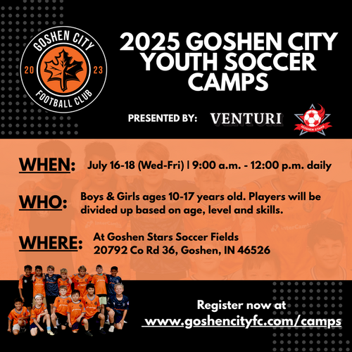 2025 Youth Soccer Camp Registration poster