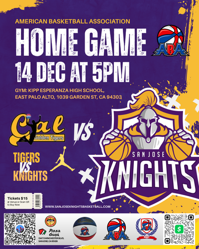 San Jose Knights vs Cal Golden Tigers poster