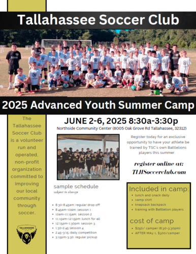 2025 TLHSC Advanced Youth Summer Camp poster