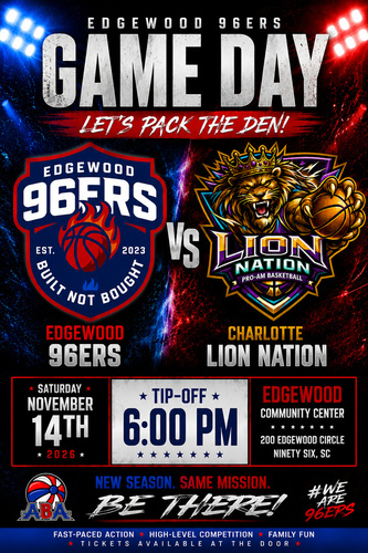 Edgewood 96ers vs Charlotte Lion Nation poster